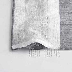 Delien Cafe Curtain in Country Style with Stripes - W x H 135 x 60cm, Gray