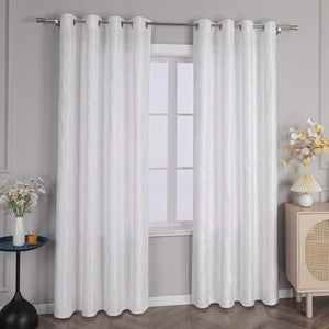Blackout Grommet Curtain Opaque Bedroom 1 Piece - White, H x W 175 x 140cm