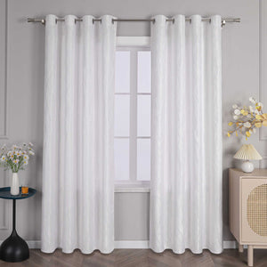Blackout Grommet Curtain Opaque Bedroom 1 Piece - White, H x W 145 x 140cm