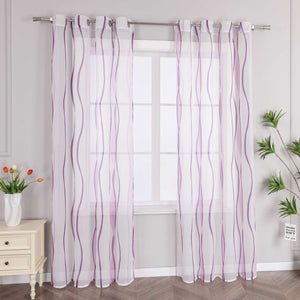 Grommet Curtain with Colorful Wave Patterns 1 Piece