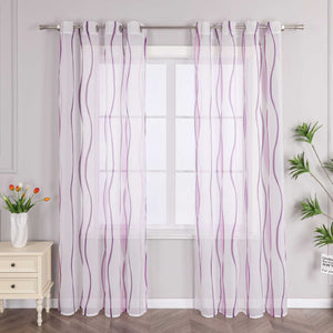 Grommet Curtain with Colorful Wave Patterns 1 Piece