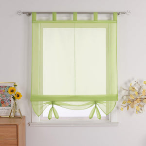 Roman Shade with Curtain Tape Sheer Window Decor Breathable 1 Piece - Blue, W x H 100 x 155cm