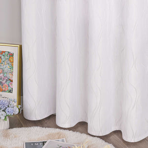 Blackout Grommet Curtain Opaque Bedroom 1 Piece - White, H x W 245 x 140cm