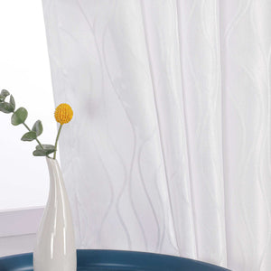 Blackout Grommet Curtain Opaque Bedroom 1 Piece - White, H x W 260 x 140cm