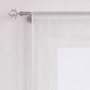 Roman Shade with Rod Pocket Sheer Airy Solid Color 1 Piece - Beige, W x H 100 x 155cm