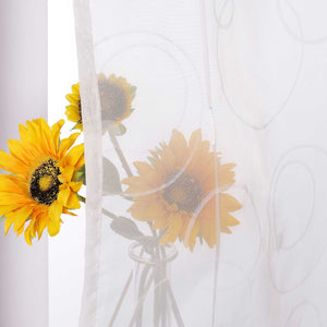 Roman Shade No-Drill Modern Kitchen Grommet Top with Hook Hanging Semi-Sheer - White, W x H 80 x 130cm