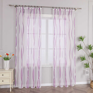 Curtain with Curtain Tape - Colorful Wave Pattern 1 Piece