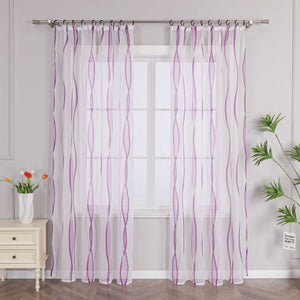 Curtain with Curtain Tape - Colorful Wave Pattern 1 Piece