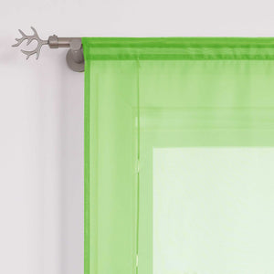 Roman Shade with Rod Pocket Sheer Airy Solid Color 1 Piece - Green, W x H 140 x 155cm