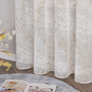 Curtain with Vine Pattern Grommet Curtain Panel 1 Piece