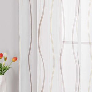 Grommet Curtain with Colorful Wave Patterns 1 Piece