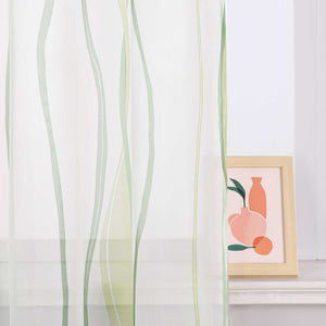 Curtain with Curtain Tape - Colorful Wave Pattern 1 Piece - sand, W x H 140 x 245cm