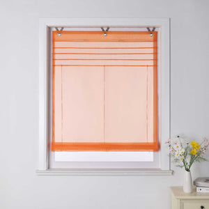 Roman Shade with V-Shaped Tabs Light-Filtering Solid Color Height-Adjustable 1 Piece - Gray, W x H 80 x 140cm