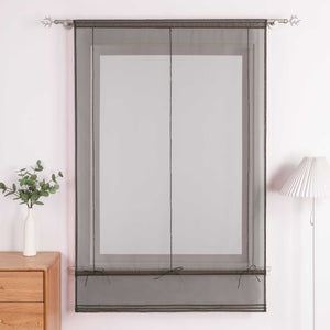 Roman Shade with Rod Pocket Sheer Airy Solid Color 1 Piece