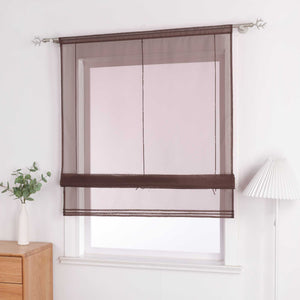 Roman Shade with Rod Pocket Sheer Airy Solid Color 1 Piece