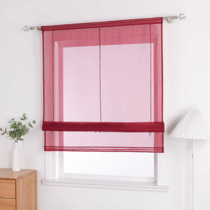 Roman Shade with Rod Pocket Sheer Airy Solid Color 1 Piece - Violet, W x H 80 x 155cm