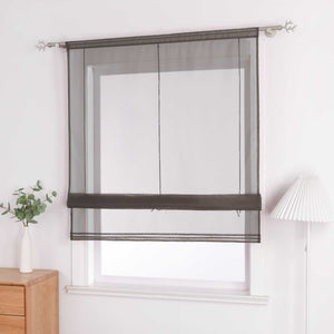 Roman Shade with Rod Pocket Sheer Airy Solid Color 1 Piece