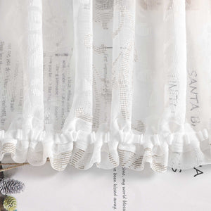 Curtain with Floral Pattern, Solid Color Lightweight Semi-Sheer - Gray, H x W 245 x 140cm