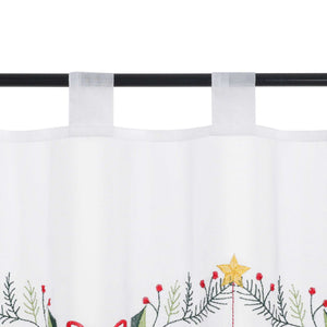 Cafe Curtain Sheer with Christmas Bells