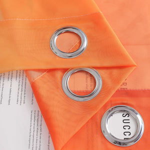 Sheer Curtains with Gradient Set of 2 - Orange, grommets