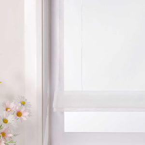 Roman Shade with V-Shaped Tabs Light-Filtering Solid Color Height-Adjustable 1 Piece - Green, W x H 80 x 140cm