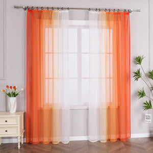 Sheer Curtains with Gradient Set of 2 - Blue, grommets