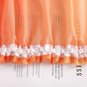 Sheer Curtains with Gradient Set of 2 - Orange, grommets