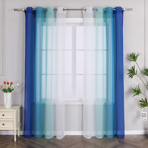Sheer Curtains with Gradient Set of 2