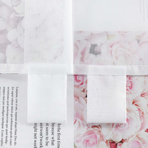 Cafe Curtain Sheer with Christmas Bells - White, H x W 60 x 140cm