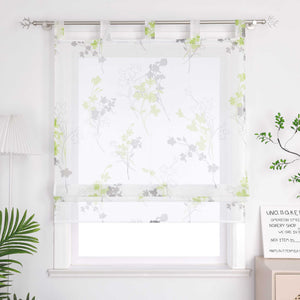 Roman Shade with Tab-Top Hanging Country Style Modern 1 Piece - Green, W x H 60 x 140cm