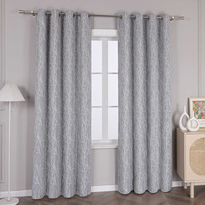 Blackout Curtain Opaque/ Curtains with Grommets Panels Gray 1 Piece - Gray, H x W 175 x 135 cm
