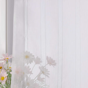 Roman Shade No-Drill with Hook Hanging Grommet with Stripes - White, H x W 140 x 120cm
