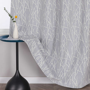 Blackout Curtain Opaque/ Curtains with Grommets Panels Gray 1 Piece