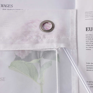 Roman Shade Voile with Tab-Top Hanging and Floral Pattern Embroidery 1 Piece - Gray, W x H 100 x 150cm