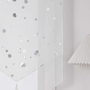 Cafe Curtain with Shimmering Circle Pattern with Rod Pocket 1 Piece
