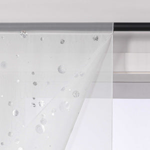 Cafe Curtain with Shimmering Circle Pattern with Rod Pocket 1 Piece