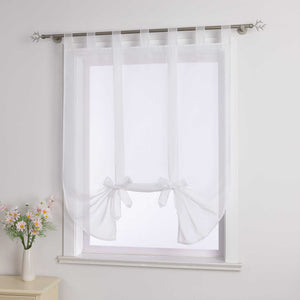 Roman Shade with Bow Design Sheer Height-Adjustable Window Decor 1 Piece - Red, W x H 80 x 140cm