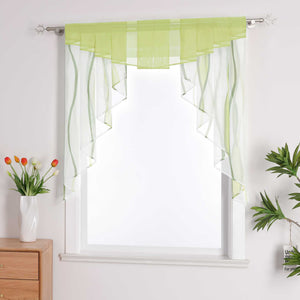Cafe Curtain M-Shaped with Wave Pattern/ Window Valance for Kitchen - Orange, W x H 100 x 100cm
