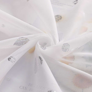 Cafe Curtain with Shimmering Circle Pattern with Rod Pocket 1 Piece