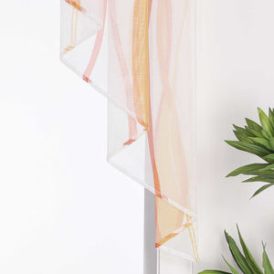 Cafe Curtain M-Shaped with Wave Pattern/ Window Valance for Kitchen - Gray, W x H 120 x 125cm