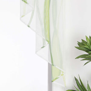 Cafe Curtain M-Shaped with Wave Pattern/ Window Valance for Kitchen - Green, W x H 120 x 125cm