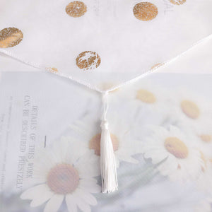 Cafe Curtain with Shimmering Circle Pattern with Rod Pocket 1 Piece - Gold, W x H 60 x 120cm