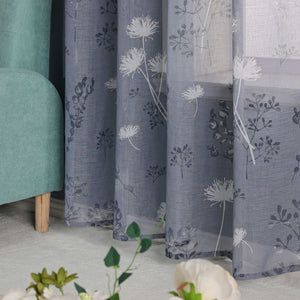 Curtain with Curtain Tape with Botanical Pattern 1 Piece - Sand, W x H 140 x 175cm