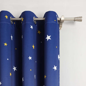 Blackout Grommet Curtain Opaque with Star Pattern Thermal