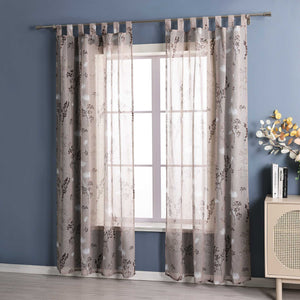 Curtain with Tab-Top Hanging and Botanical Patterns 1 Piece