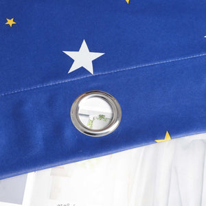 Blackout Grommet Curtain Opaque with Star Pattern Thermal