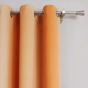 Blackout Grommet Curtain Gradient Thermal Minimalist Style 1 Piece - Brown, H x W 260 x 135 cm
