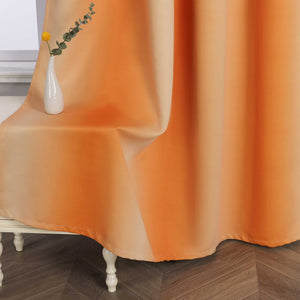 Blackout Grommet Curtain Gradient Thermal Minimalist Style 1 Piece - Brown, H x W 245 x 135 cm
