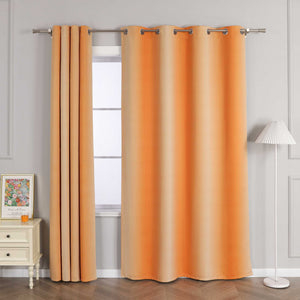 Blackout Grommet Curtain Gradient Thermal Minimalist Style 1 Piece - Brown, H x W 225 x 135 cm