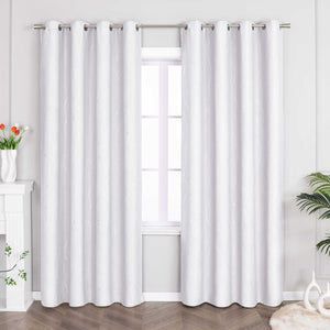Blackout Grommet Curtain with Silver Accents - Black, H x W 175 x 140 cm